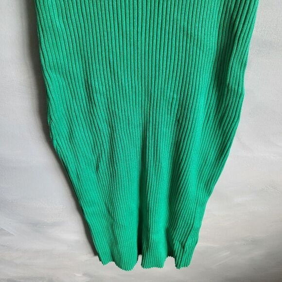 H&M Ribbed Kelly Green Midi Body Con Dress Size L NWT - Picture 4 of 9